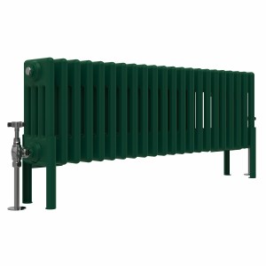 Bern 300 x 1010mm Traditional Moss Green Horizontal Four Column Radiator