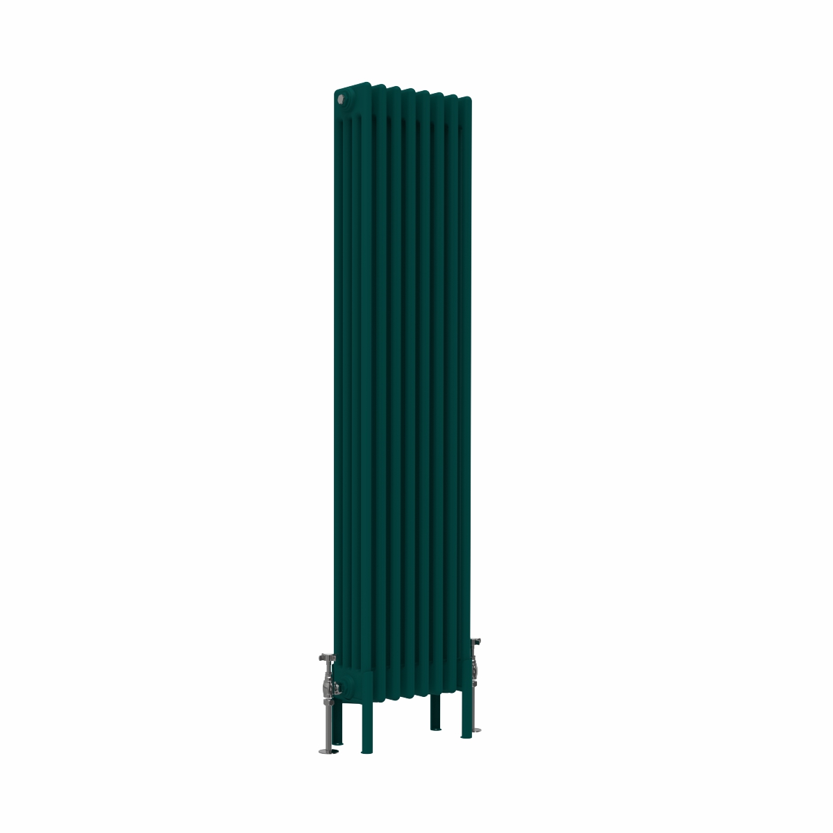 Bern 1500 x 380mm Traditional Blue Green Vertical Four Column Radiator