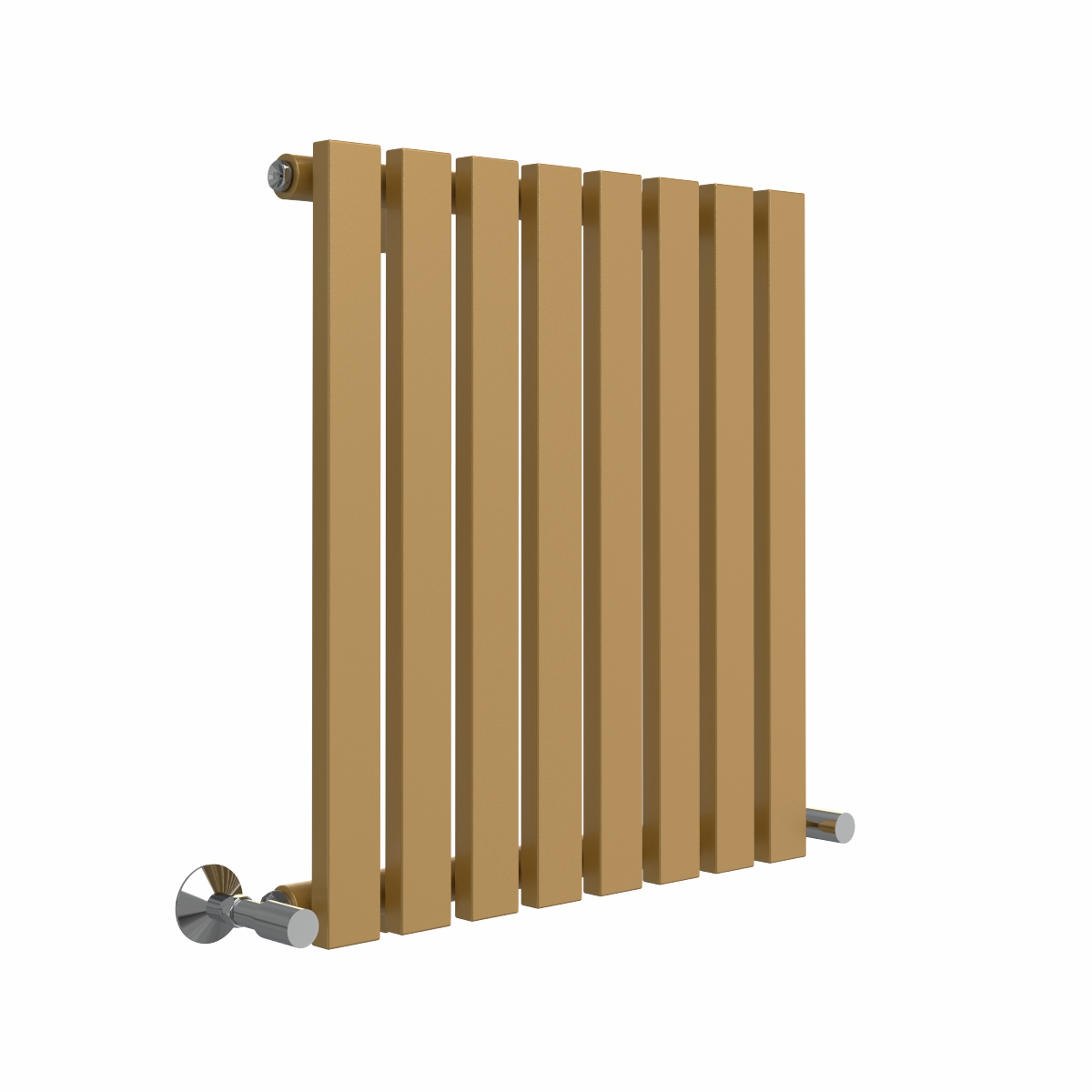Lulea 600 x 550mm Metallic Gold Single Flat Panel Horizontal Designer Radiator