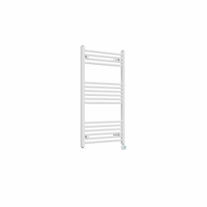 Bergen 1000 x 600mm Straight White Thermostatic Touch Control Electric Heated Towel Rail