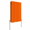Norden 600 x 414mm Bright Orange Double Oval Column Horizontal Designer Radiator