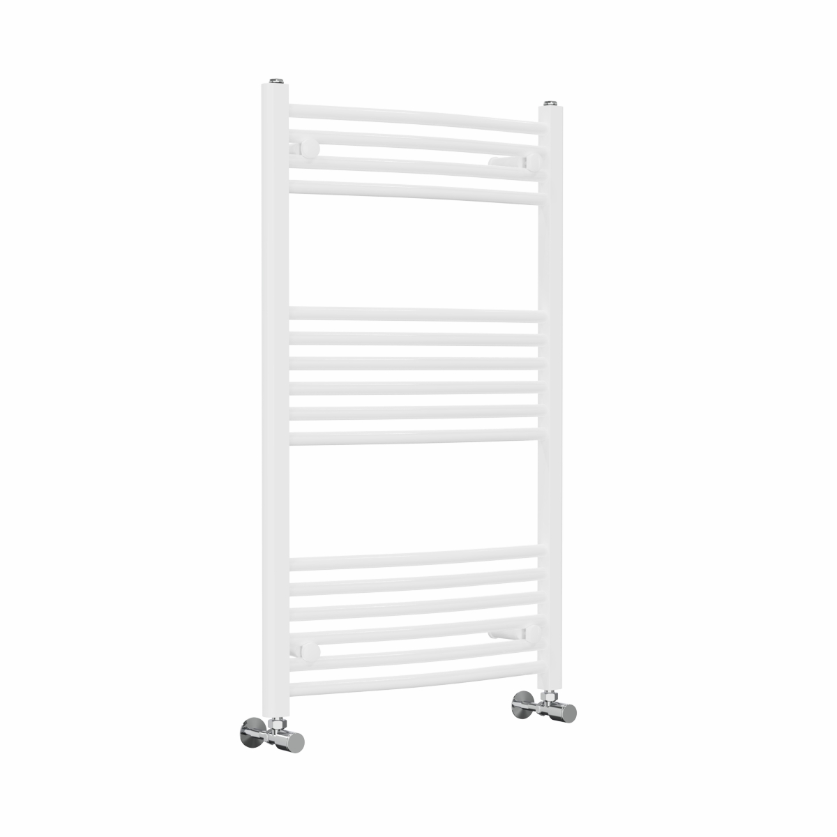Fjord 1000 x 600mm Curved White Heated Towel Rail