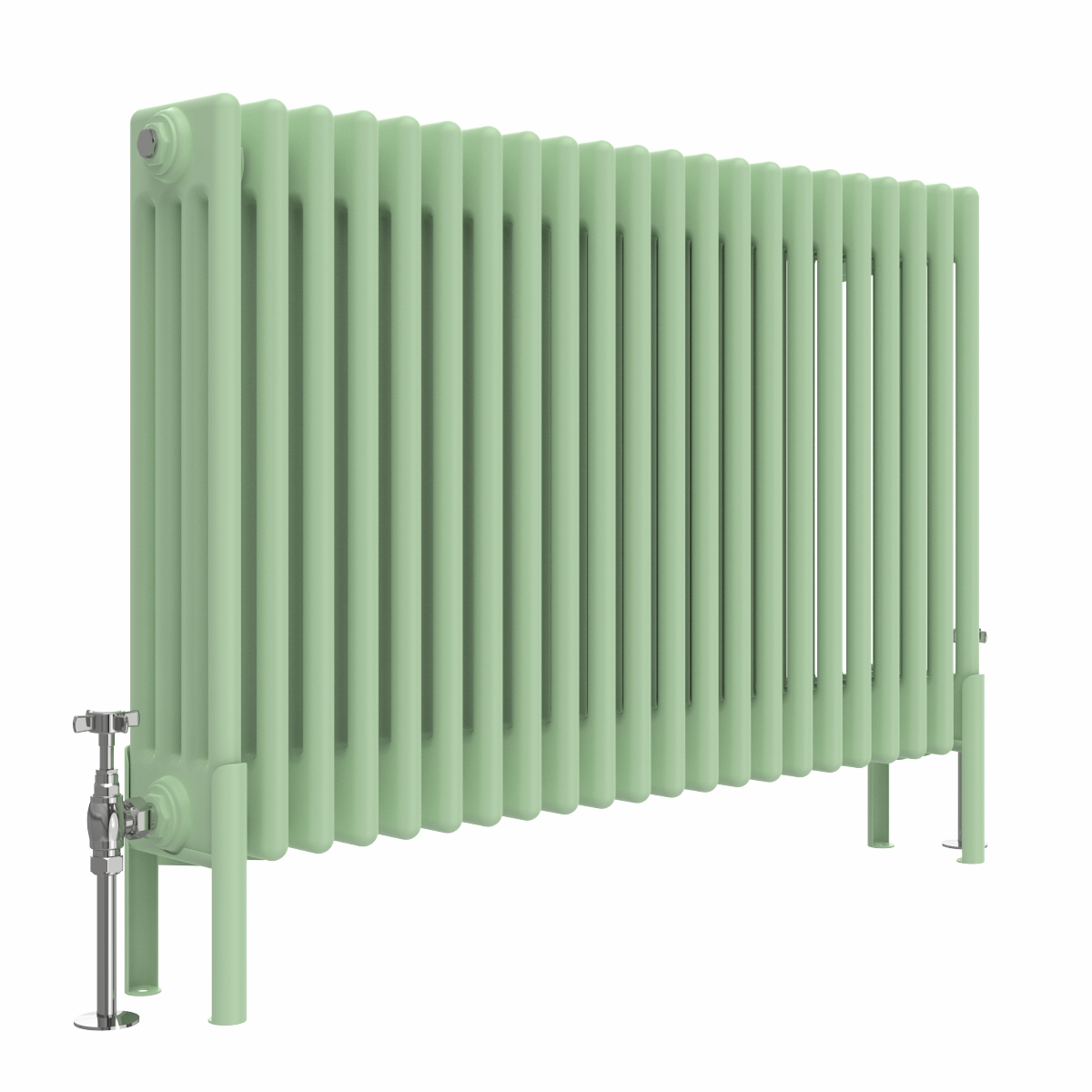 Bern 600 x 1010mm Traditional Pastel Green Horizontal Four Column Radiator