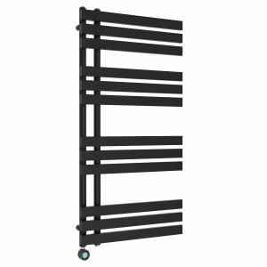 Koli 1200 x 600mm Black Thermostatic Touch Control Wifi Electric Heated Towel Rail
