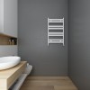 Carisa Soleil 805 x 480mm White Designer Aluminium Towel Rail
