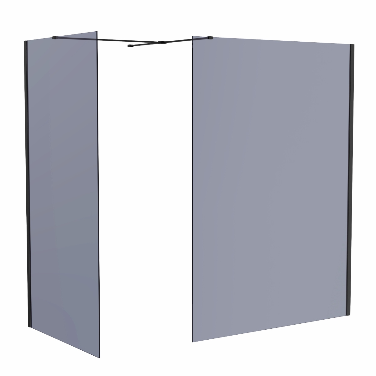 Wasdale 1100mm Wet Room Screen with 1100mm Wet Room Screen - Black Smoked