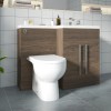 Calm Walnut Right Hand Combination Vanity Unit with RAK-Tonique Toilet & Soft Close Seat & Concealed Cistern - 1100mm