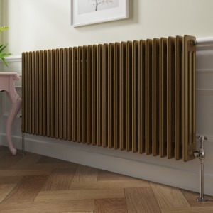 Bern 600 x 1460mm Metallic Gold Triple Horizontal Column Radiator