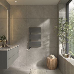 Kristiansund 824 x 500mm Gunmetal Thermostatic Touch Control Wifi Electric Heated Towel Rail