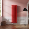 Bern 1800 x 560mm Traditional Signal Red Triple Vertical Column Radiator