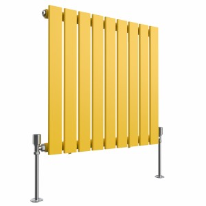 Karlstad 600 x 614mm Zinc Yellow Single Horizontal Flat Panel Designer Radiator