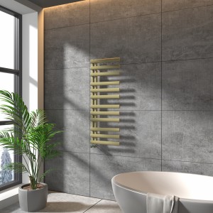 Kongsberg 1200 x 450 Designer Towel Radiator - Brushed Brass