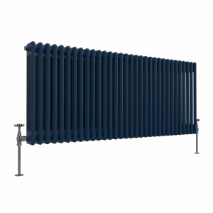 Bern 600 x 1460mm Sapphire Blue Triple Column Horizontal Traditional Radiator