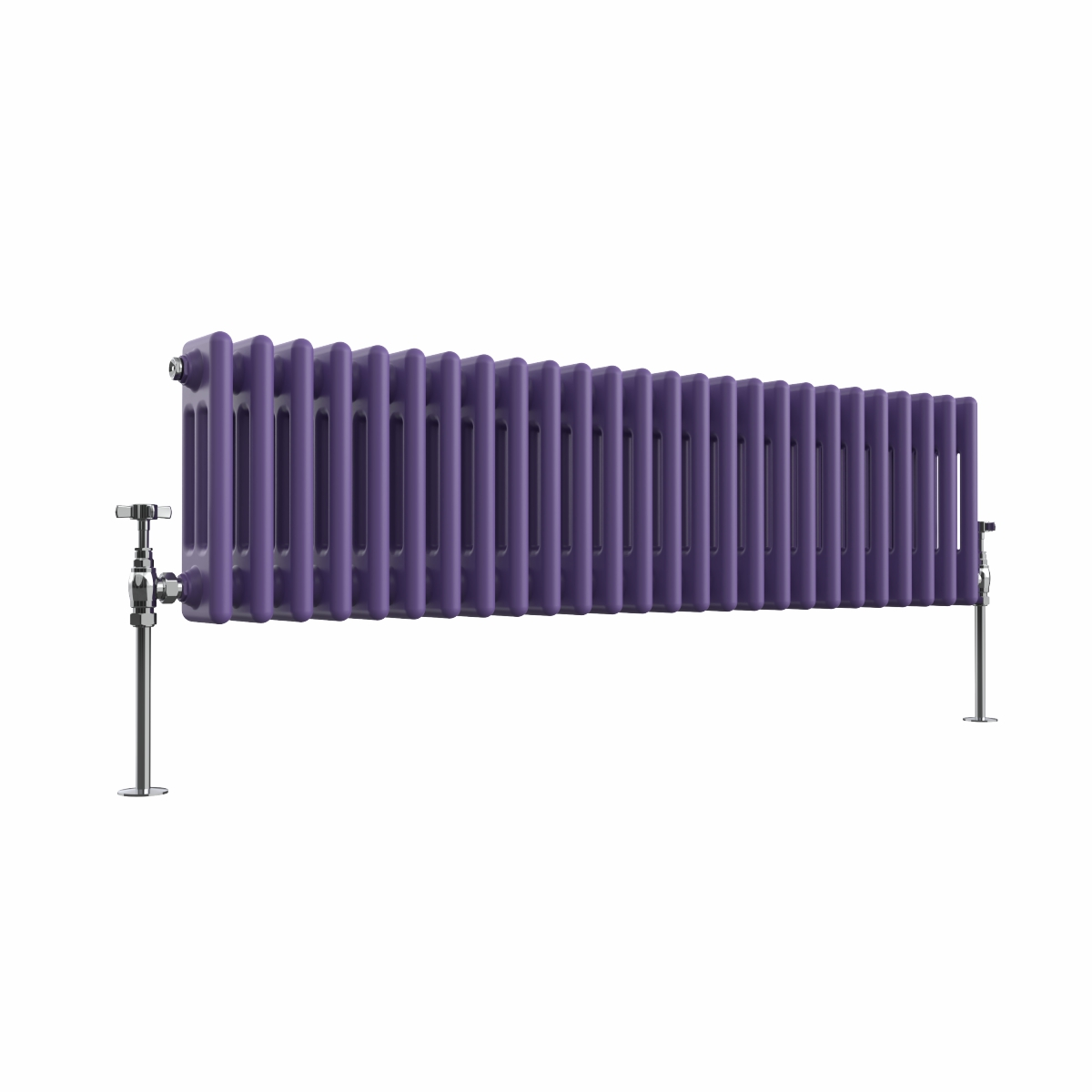 Bern 300 x 1190mm Elegant Purple Triple Column Horizontal Traditional Radiator
