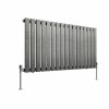 Karlstad 600 x 1158mm Black Silver Single Horizontal Flat Panel Designer Radiator