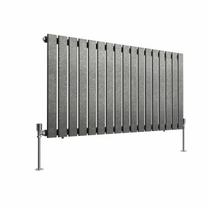 Karlstad 600 x 1158mm Black Silver Single Horizontal Flat Panel Designer Radiator