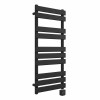 Juva 1000 x 450mm Satin Black Flat Panel Thermostatic Touch Control Wifi Electric Heated Towel Rail