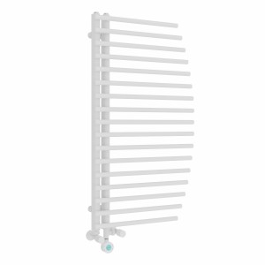Sigla 1000 x 550mm Dual Fuel White Thermostatic Touch Control Wifi Electric Heated Towel Rail