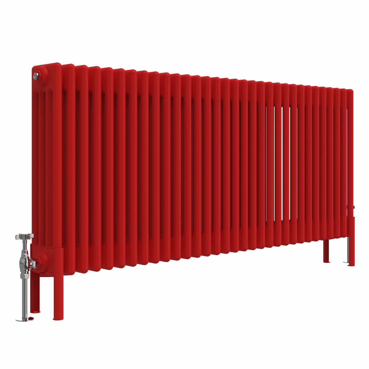 Bern 600 x 1460mm Traditional Signal Red Horizontal Four Column Radiator