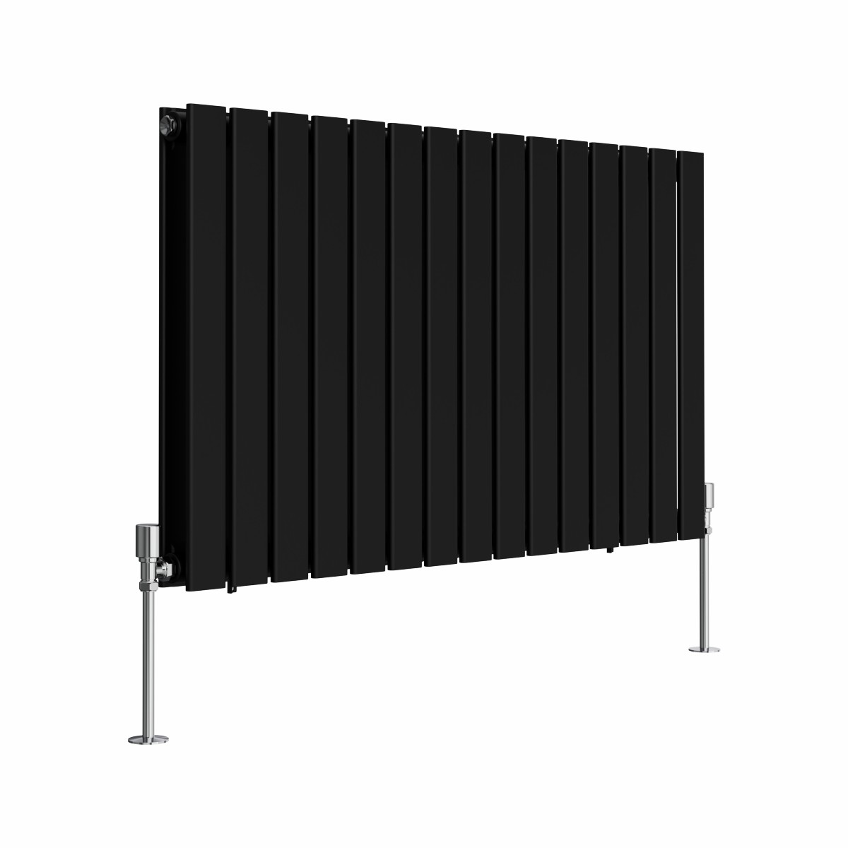 Karlstad 600 x 1022mm Black Double Horizontal Flat Panel Designer Radiator