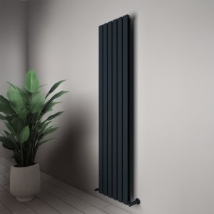 Carisa Plata Double 1800 x 420mm Anthracite Designer Aluminium Radiator
