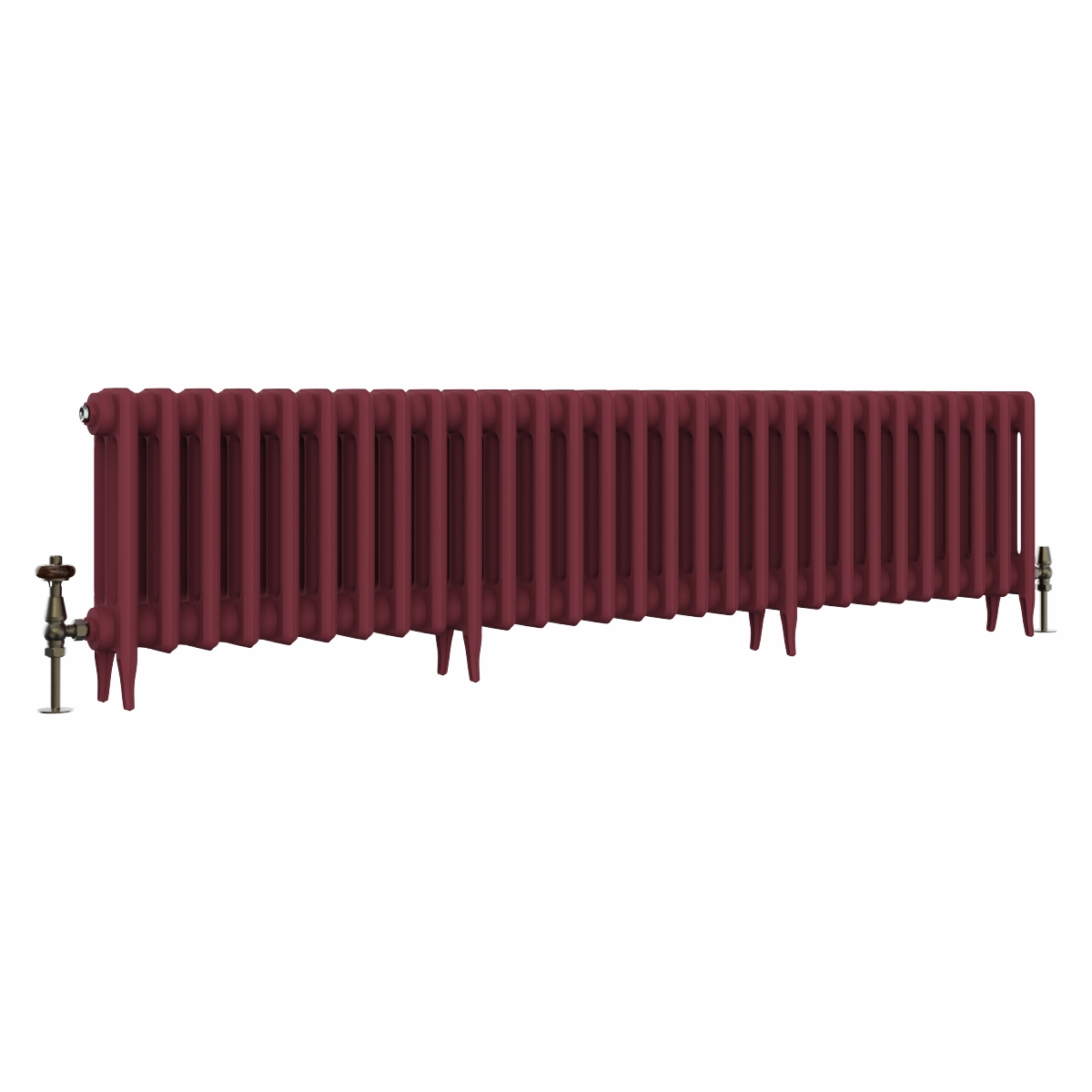 Classic  450 x 1832mm Farrow & Ball Eating Room Red Triple Column Cast Iron Radiator - 29 Sections