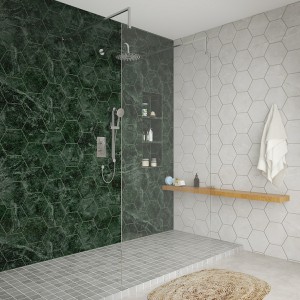 Wasdale 1100mm Chrome Walk Through Wet Room Screen With L-Shape Support Arms