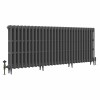 Classic  745 x 1832mm Farrow & Ball Railings Grey Triple Column Cast Iron Radiator - 29 Sections
