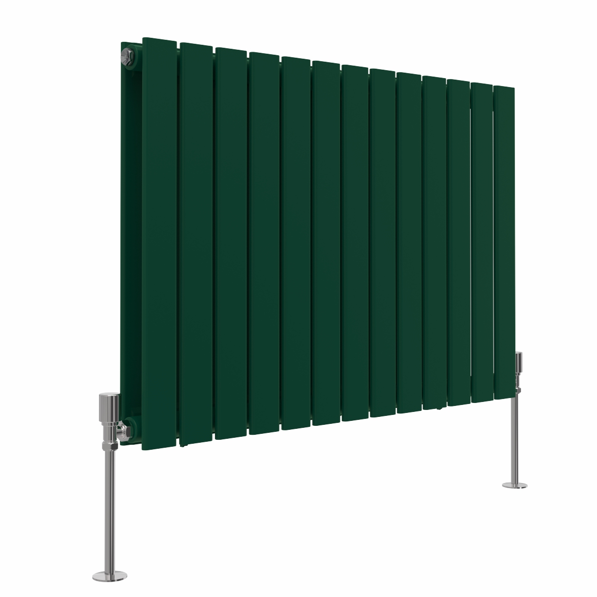Karlstad 600 x 886mm Moss Green Double Flat Panel Horizontal Designer Radiator