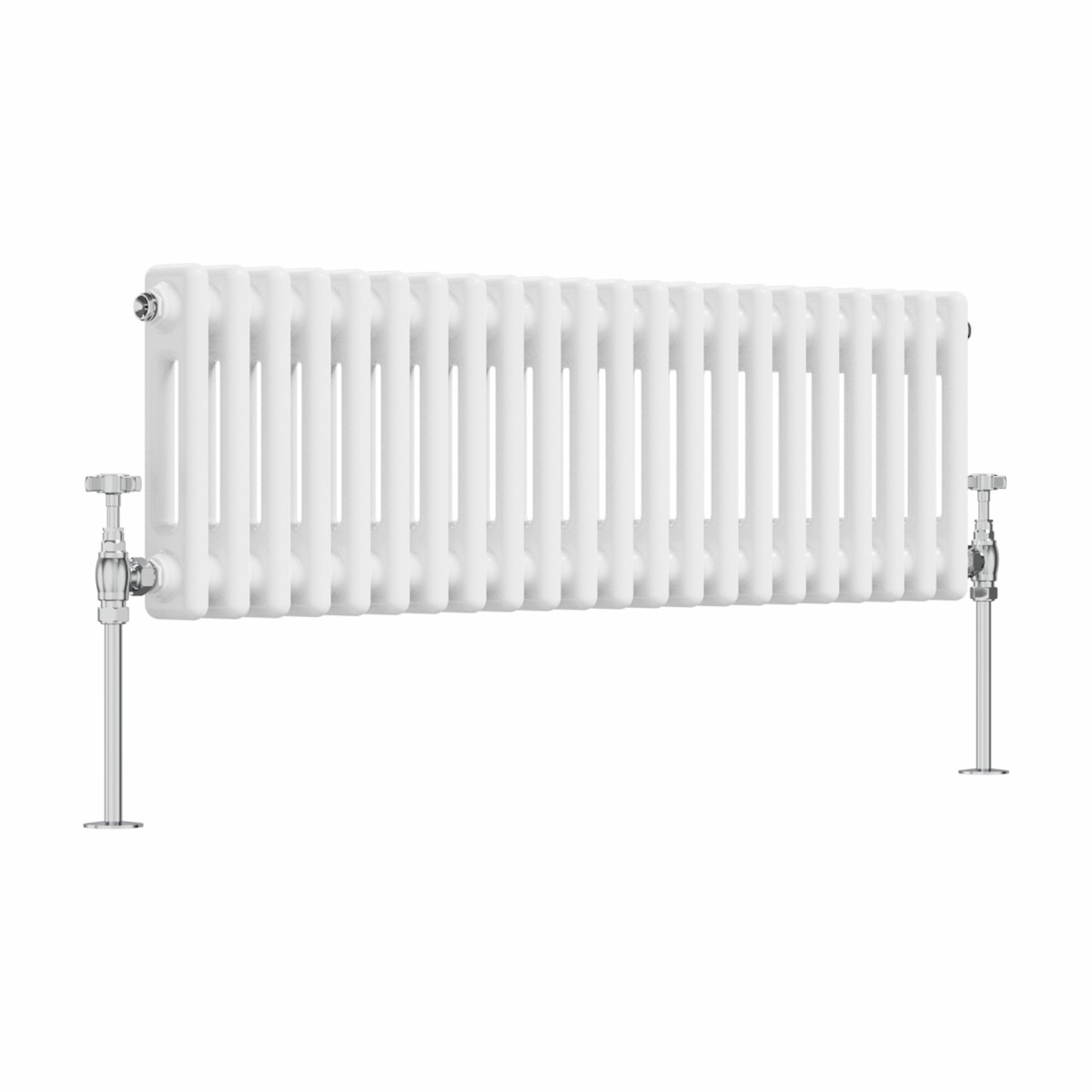 Bern 300 x 1010mm White Double Column Horizontal Traditional Radiator