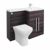 Calm Grey Right Hand Combination Vanity Unit Basin L Shape with Back to Wall Feel Curved Toilet & Soft Close Seat & Concealed Cistern - 1100mm