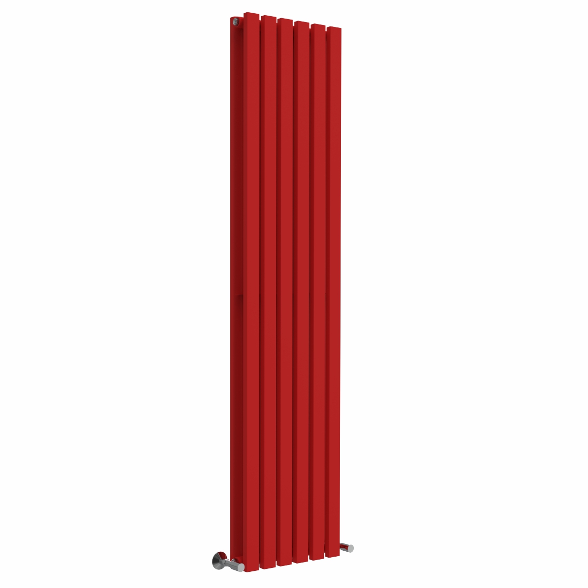 Lulea 1800 x 410mm Signal Red Double Flat Panel Vertical Designer Radiator