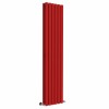 Lulea 1800 x 410mm Signal Red Double Flat Panel Vertical Designer Radiator