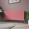 Karlstad 600 x 1430mm Rose Pink Double Horizontal Flat Panel Designer Radiator