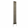 Bern 1800 x 290mm Black Gold Double Vertical Column Radiator