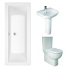 RAK Tonique Close Coupled Closed Back Modern Bathroom Suite with Double Ended Bath - Choice of Size and Panel