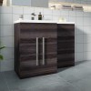 Calm Grey Left Hand Combination Vanity Unit Set (No Concealed Cistern, No Toilet)