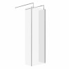 Wasdale 700mm Chrome Walk Through Wet Room Screen with 300mm Hinged Return Screen & L- Shape Support Arms 