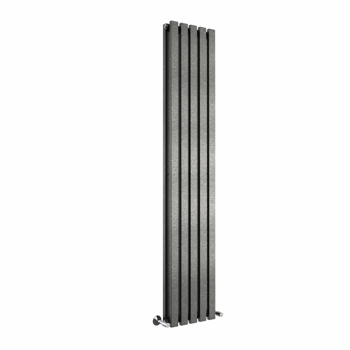 Lulea 1800 x 340mm Black Silver Double Vertical Flat Panel Designer Radiator