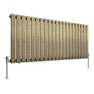 Karlstad 600 x 1430mm Black Gold Single Horizontal Flat Panel Designer Radiator