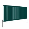 Norden 600 x 1417mm Blue Green Single Oval Column Horizontal Designer Radiator