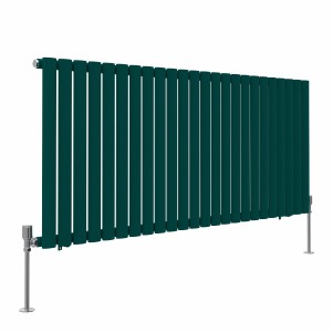 Norden 600 x 1417mm Blue Green Single Oval Column Horizontal Designer Radiator
