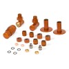 Terma Vario Royal Angled Radiator Valves, Thermostatic (Left/Right), with Pipe Masking - True Copper