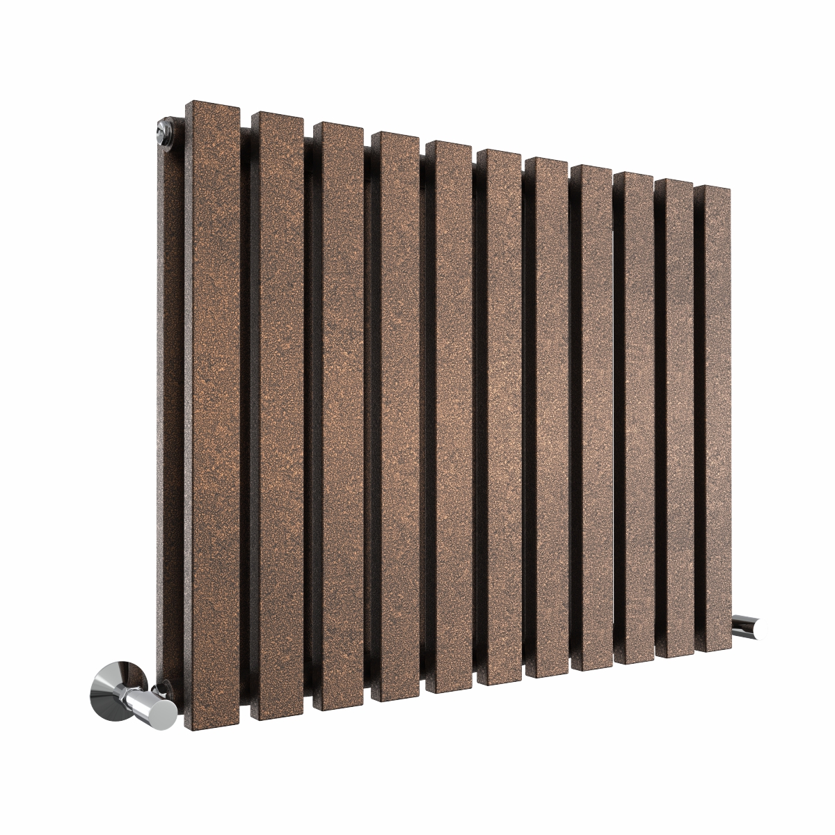 Lulea 600 x 760mm Black Copper Double Horizontal Flat Panel Designer Radiator