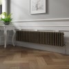 Bern 300 x 1460mm Black Gold Triple Column Horizontal Traditional Radiator
