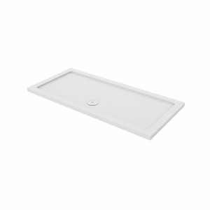 Essentials Anti-Slip 1400 x 760mm Rectangle Stone Shower Tray White
