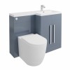 Calm Gloss Grey Right Hand Combination Vanity Unit Basin L Shape with Back to Wall Cordoba Toilet & Soft Close Seat & Concealed Cistern - 1100mm