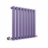 Lulea 600 x 550mm Elegant Purple Single Horizontal Flat Panel Designer Radiator