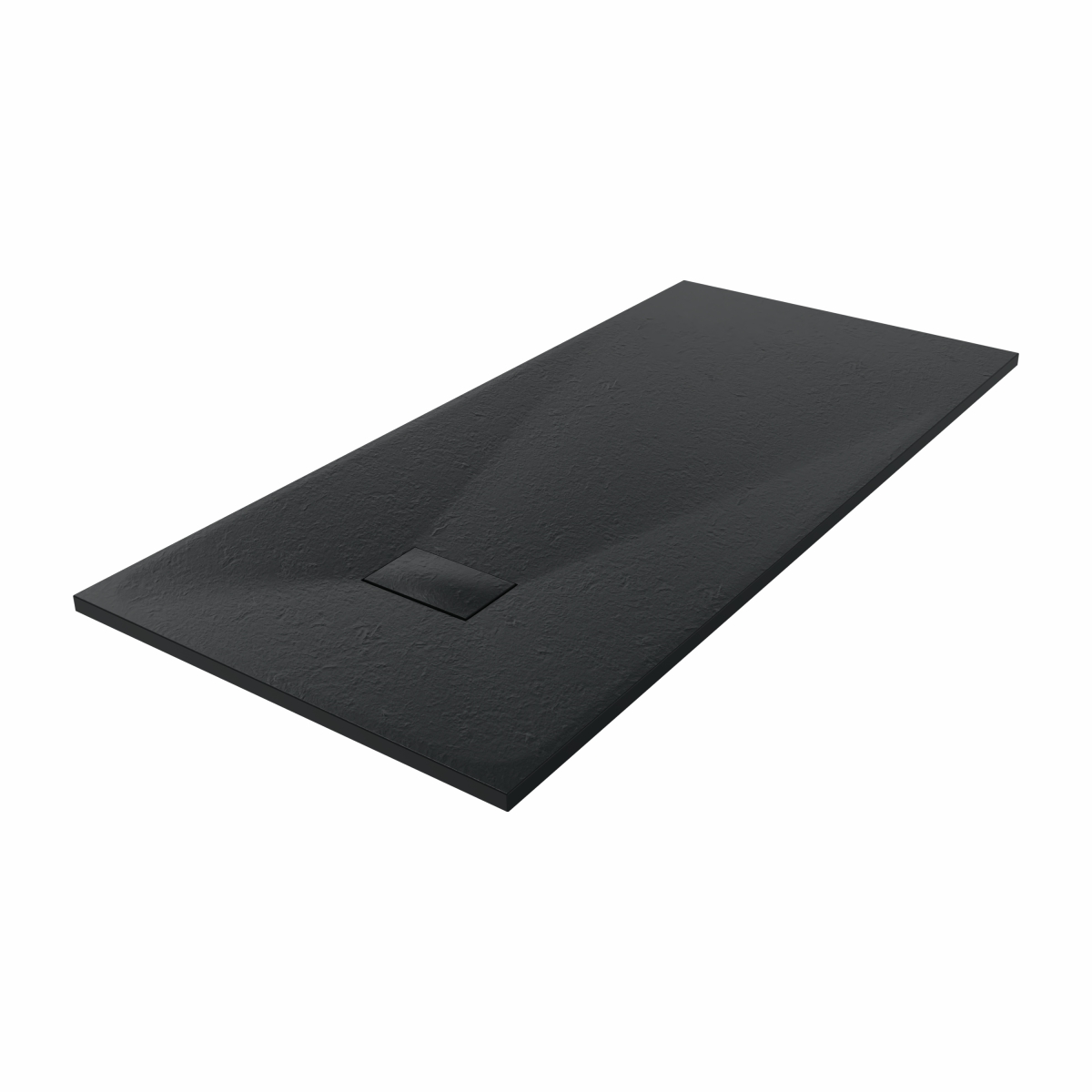 Terra - 1700x800mm Slate Effect Rectangle Shower Tray Black