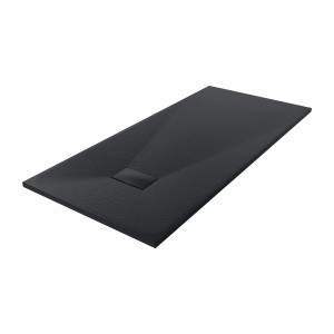 Terra - 1700x800mm Slate Effect Rectangle Shower Tray Black